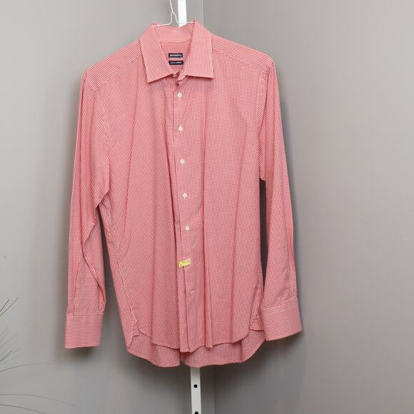 Suitsupply Pure Cotton Red Gingham Check Dress Shirt Men’s Size M - Picture 1 of 7